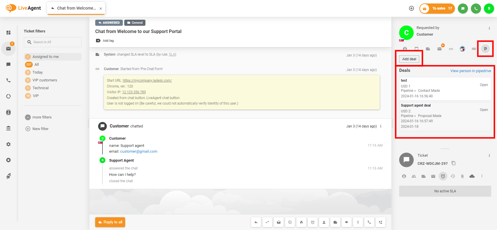 Pipedrive integration