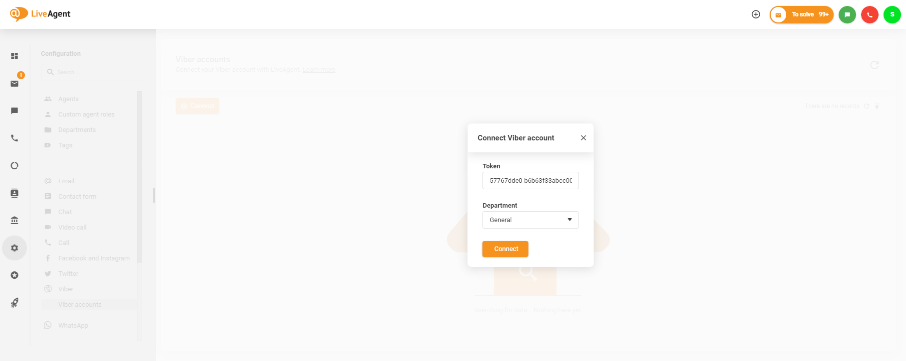 Viber account integration